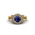 Radiant Sapphire Halo Gold Engagement Ring - Madilyn No. 13