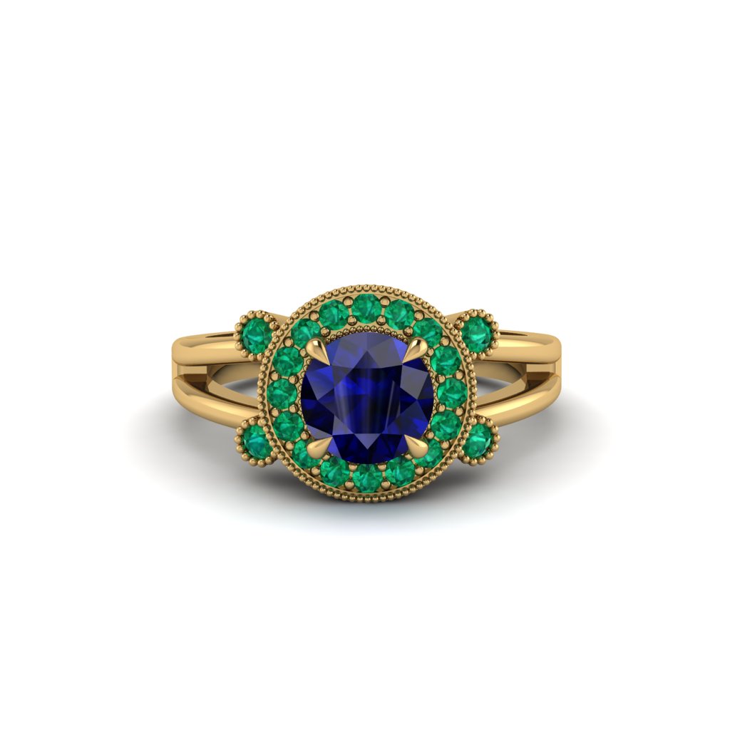 Radiant Sapphire Halo Gold Engagement Ring - Madilyn No. 28