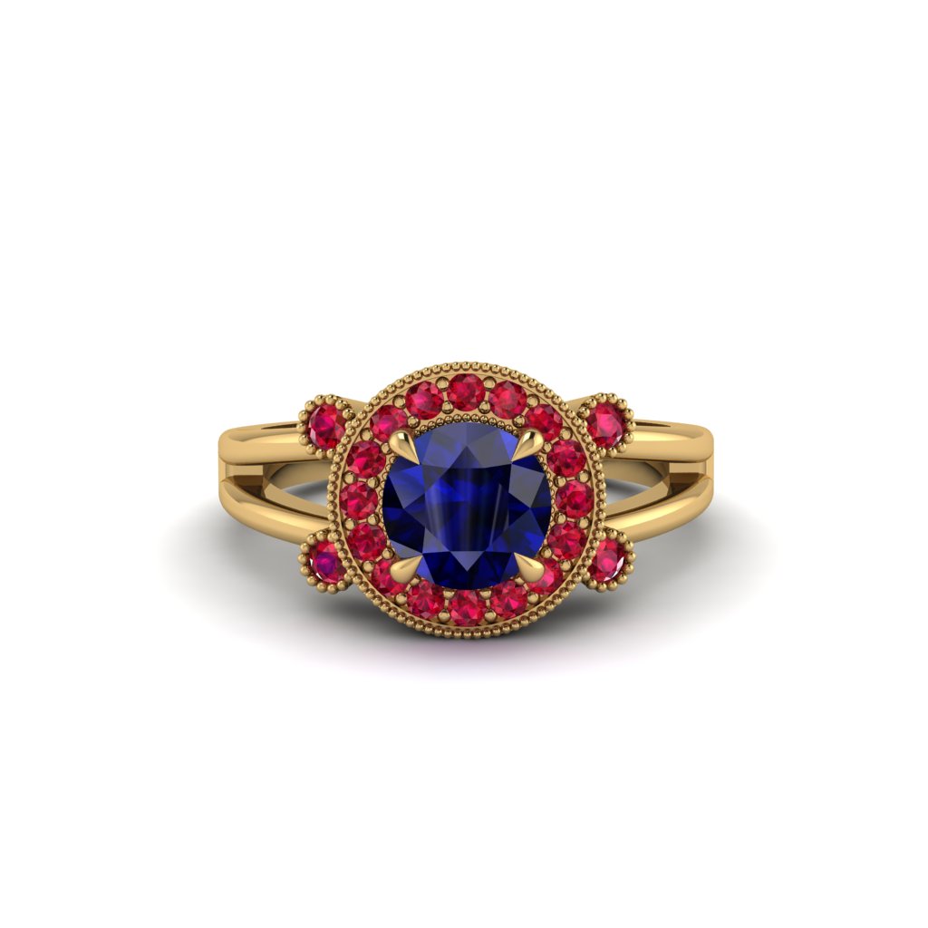 Radiant Sapphire Halo Gold Engagement Ring - Madilyn No. 58
