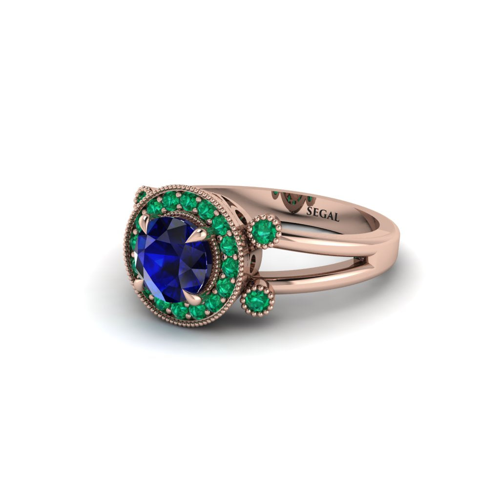Radiant Sapphire Halo Gold Engagement Ring - Madilyn No. 29