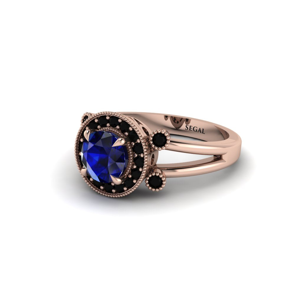 Radiant Sapphire Halo Gold Engagement Ring - Madilyn No. 44