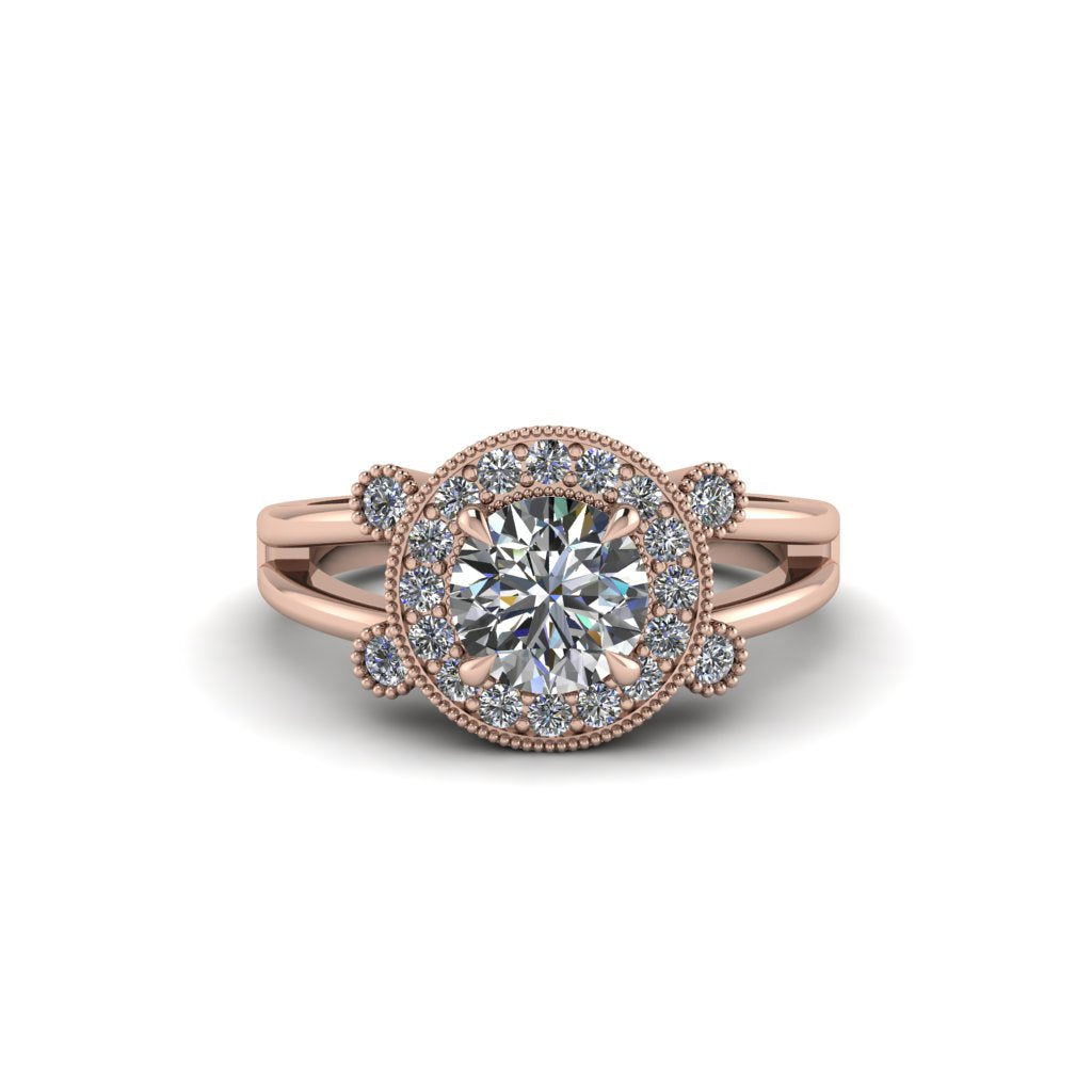 Radiant Diamond Halo Gold Engagement Ring - Madilyn No. 2