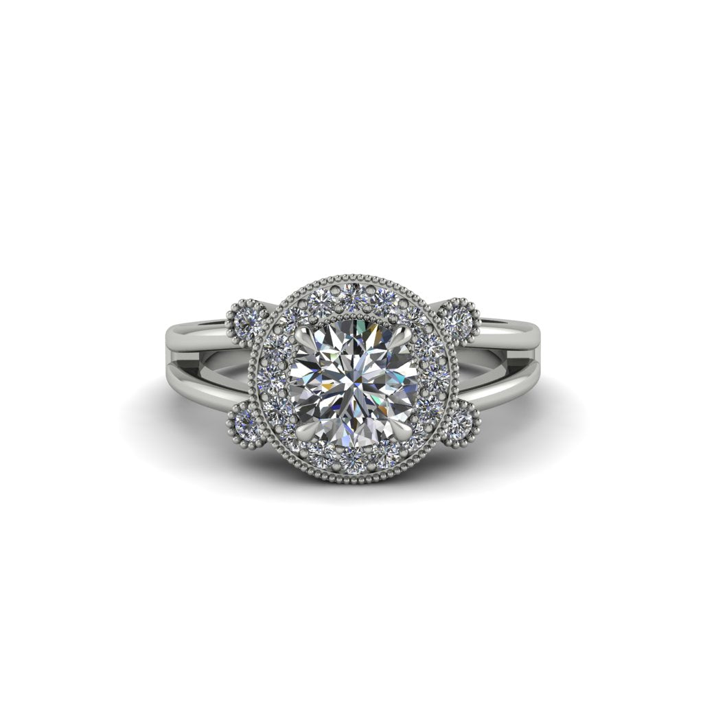 Radiant Diamond Halo Gold Engagement Ring - Madilyn No. 3