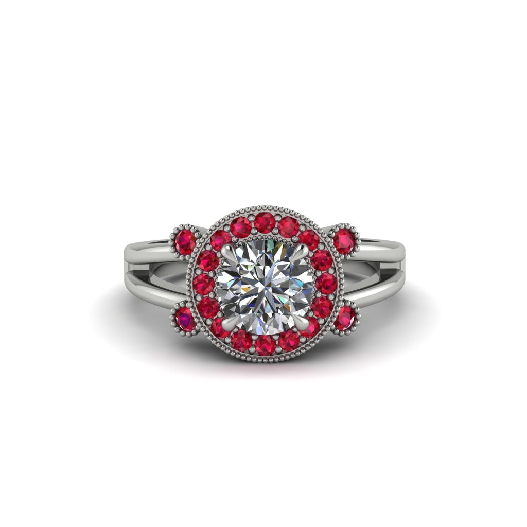 Radiant Diamond Halo Gold Engagement Ring - Madilyn No. 48