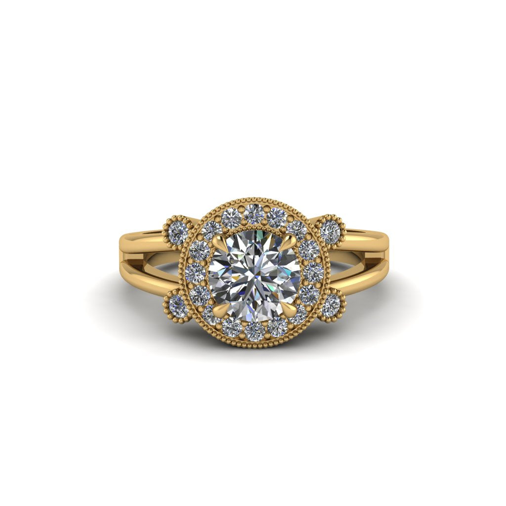 Radiant Diamond Halo Gold Engagement Ring - Madilyn No. 1