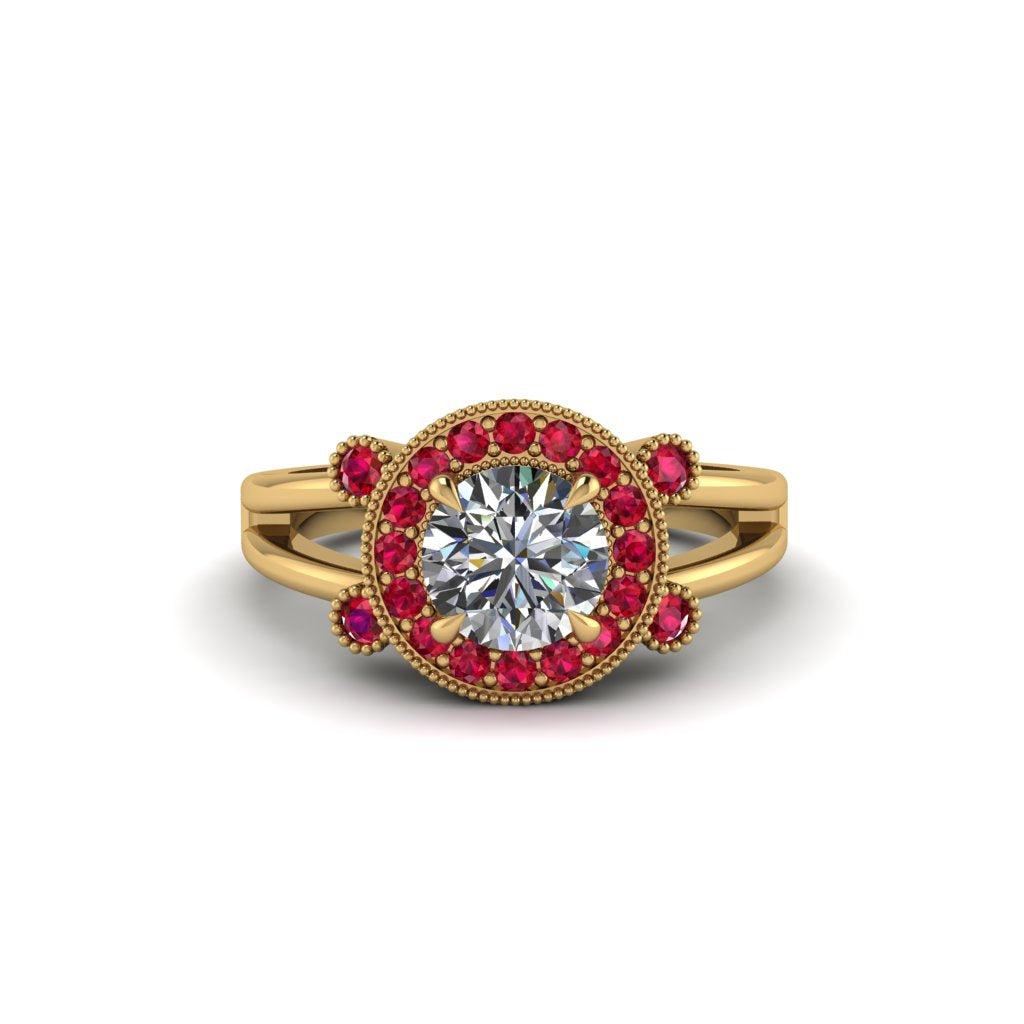 Radiant Diamond Halo Gold Engagement Ring - Madilyn No. 46