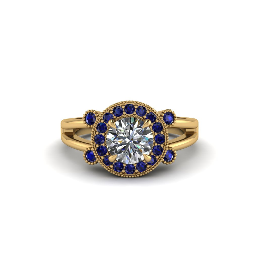 Radiant Diamond Halo Gold Engagement Ring - Madilyn No. 61