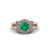 Radiant Emerald Halo Gold Engagement Ring - Madilyn No. 5
