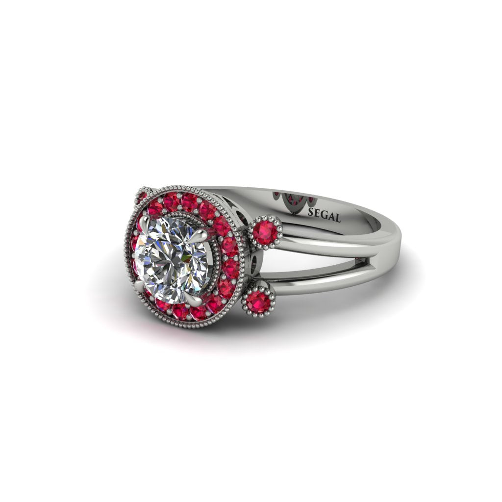 Radiant Diamond Halo Gold Engagement Ring - Madilyn No. 48