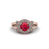 Radiant Ruby Halo Gold Engagement Ring - Madilyn No. 11