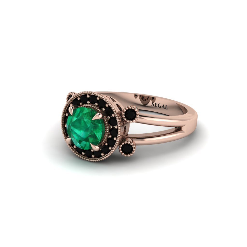 Radiant Emerald Halo Gold Engagement Ring - Madilyn No. 35