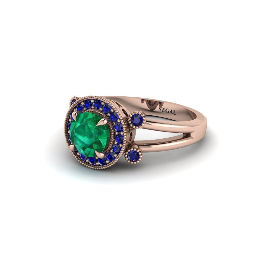 Radiant Emerald Halo Gold Engagement Ring - Madilyn No. 65