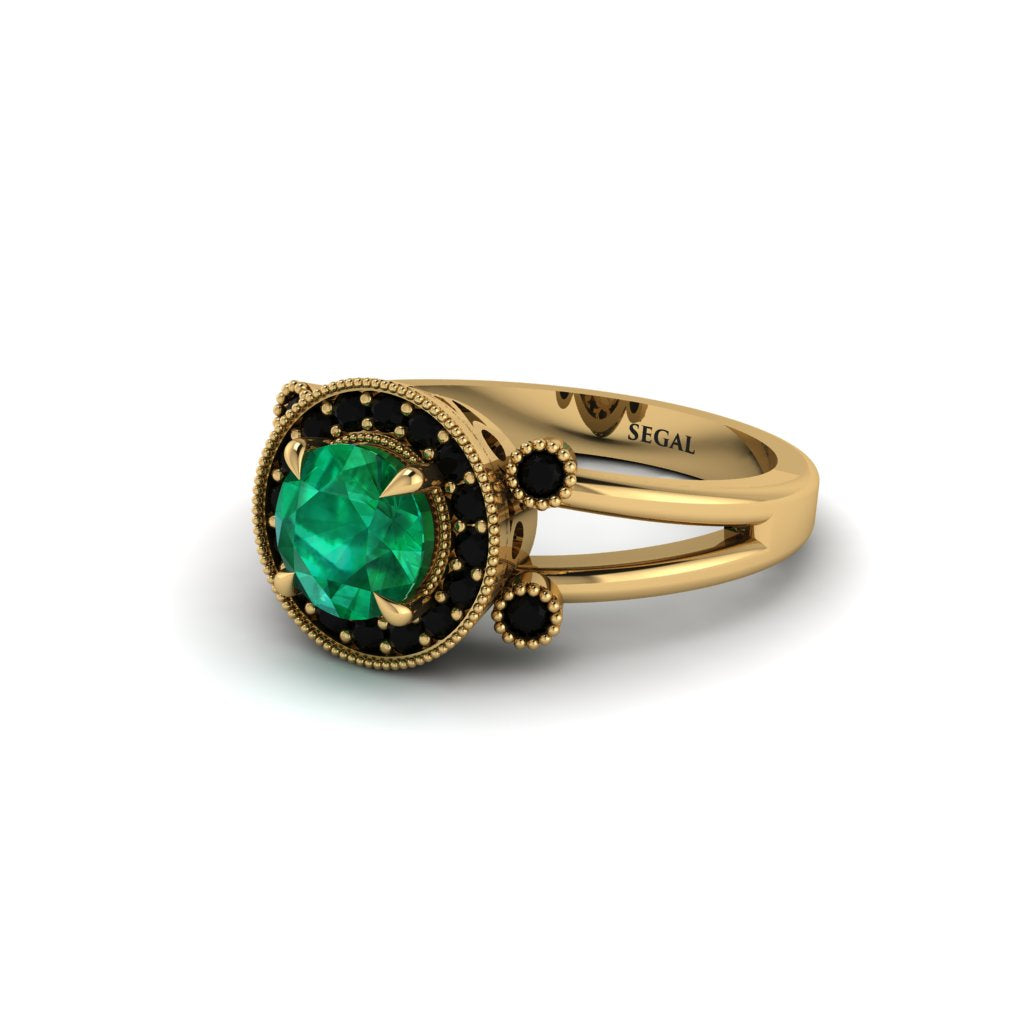 Radiant Emerald Halo Gold Engagement Ring - Madilyn No. 34