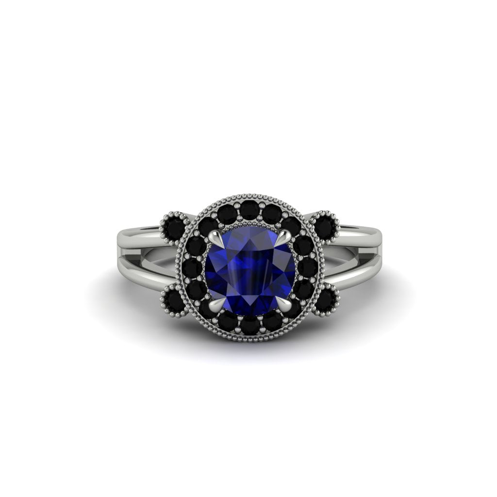 Radiant Sapphire Halo Gold Engagement Ring - Madilyn No. 45