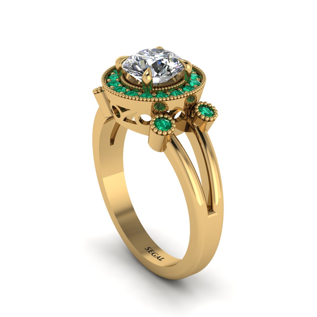 Radiant Diamond Halo Gold Engagement Ring - Madilyn No. 16