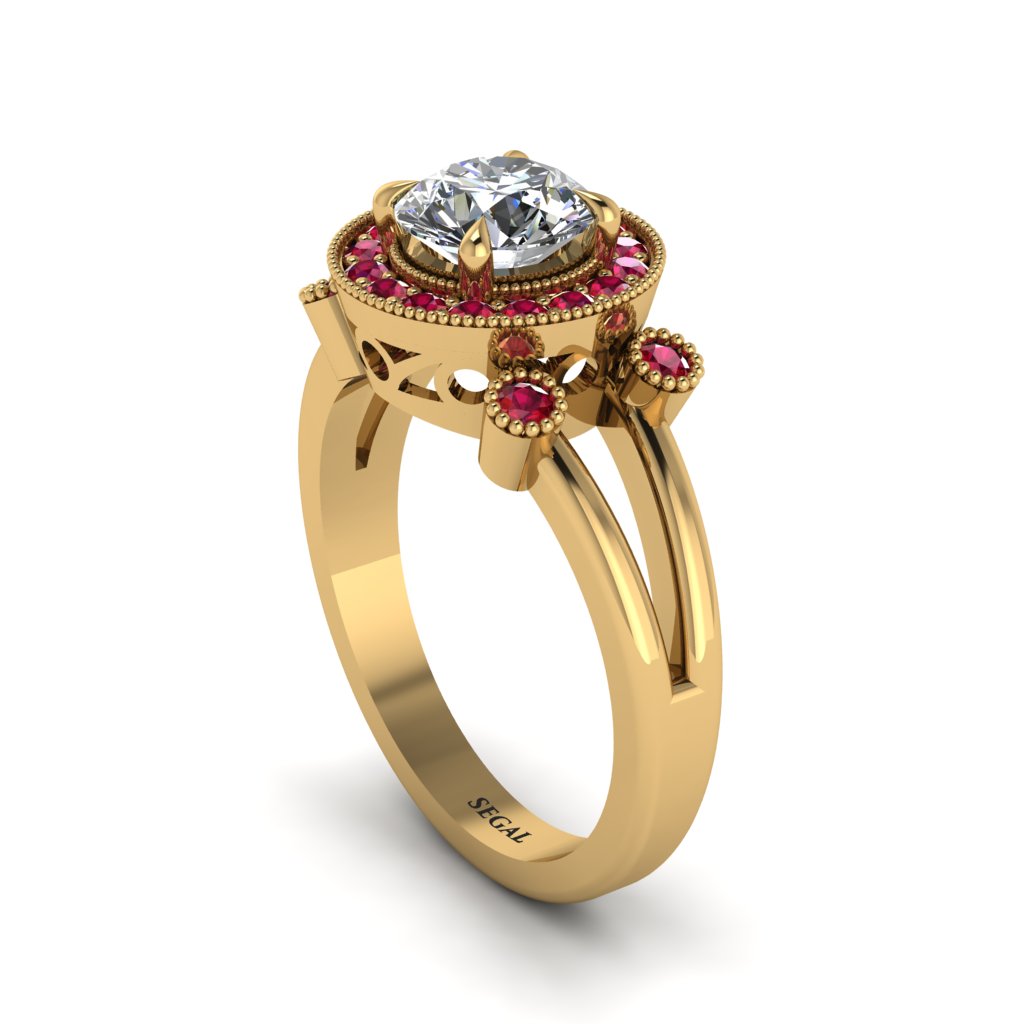 Radiant Diamond Halo Gold Engagement Ring - Madilyn No. 46