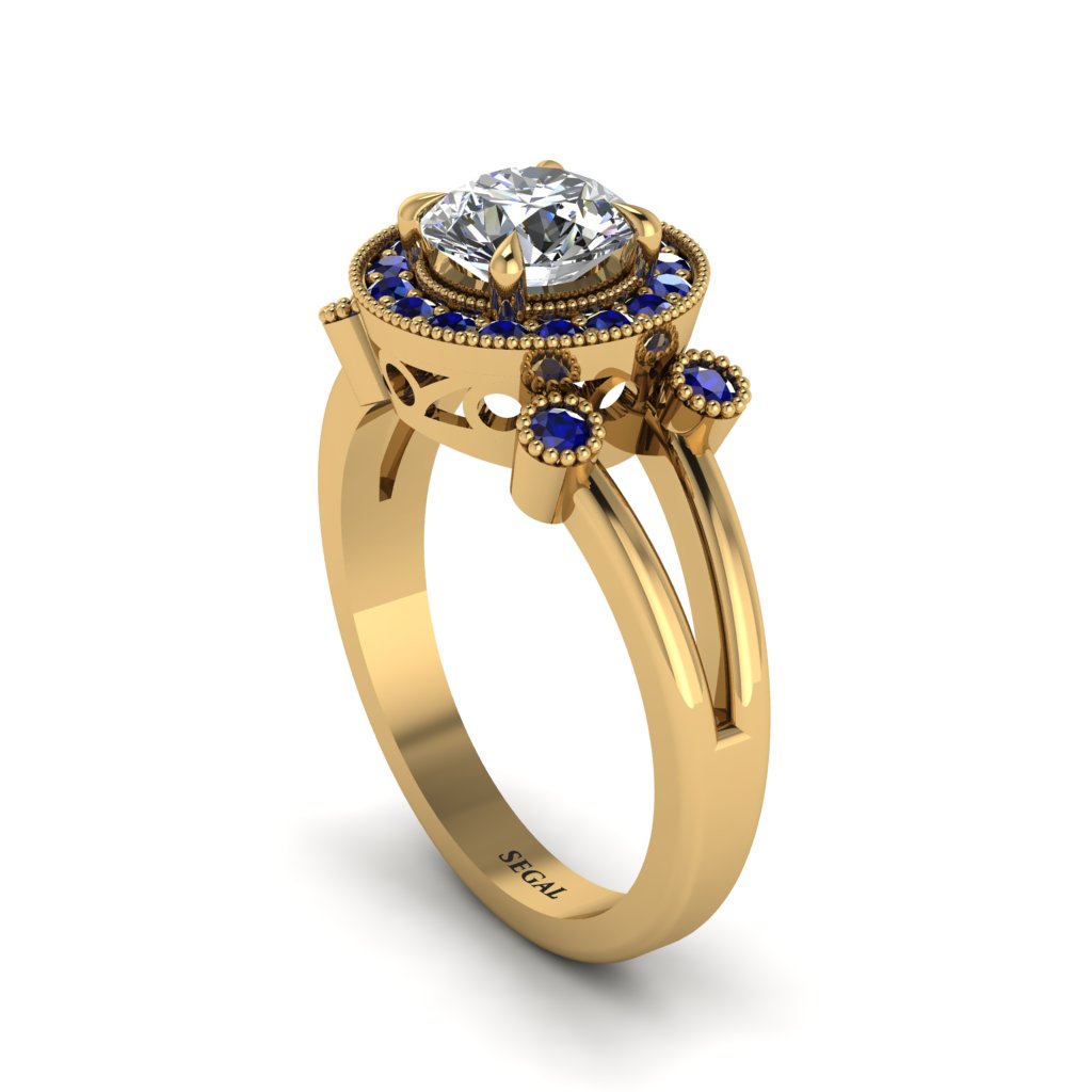 Radiant Diamond Halo Gold Engagement Ring - Madilyn No. 61