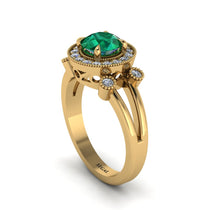 Radiant Emerald Halo Gold Engagement Ring - Madilyn No. 4 image 1