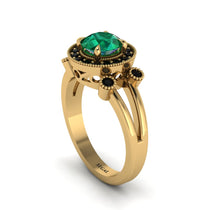 Radiant Emerald Halo Gold Engagement Ring - Madilyn No. 34 image 1