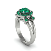 Radiant Emerald Halo Gold Engagement Ring - Madilyn No. 21 image 1