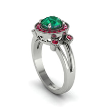 Radiant Emerald Halo Gold Engagement Ring - Madilyn No. 51 image 1