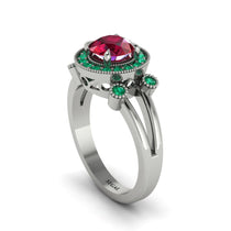 Radiant Ruby Halo Gold Engagement Ring - Madilyn No. 27 image 1