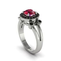 Radiant Ruby Halo Gold Engagement Ring - Madilyn No. 42 image 1