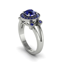 Radiant Sapphire Halo Gold Engagement Ring - Madilyn No. 75 image 1