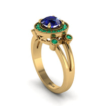 Radiant Sapphire Halo Gold Engagement Ring - Madilyn No. 28 image 1