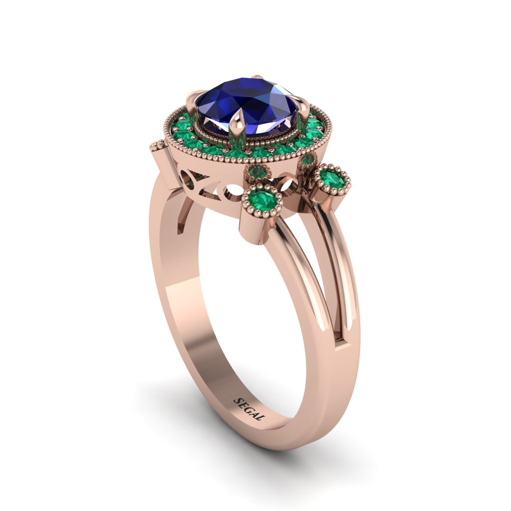 Radiant Sapphire Halo Gold Engagement Ring - Madilyn No. 29