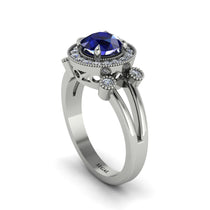 Radiant Sapphire Halo Gold Engagement Ring - Madilyn No. 15 image 1