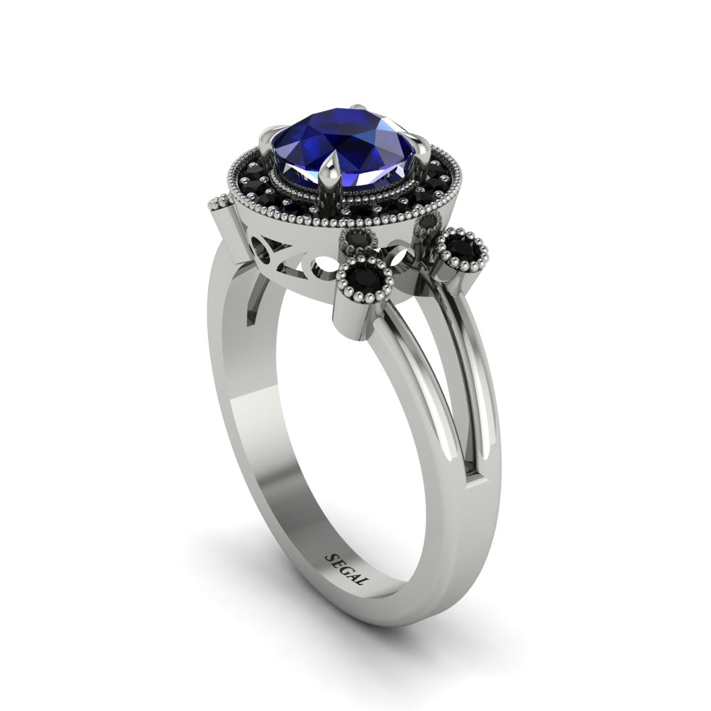 Radiant Sapphire Halo Gold Engagement Ring - Madilyn No. 45