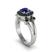 Radiant Sapphire Halo Gold Engagement Ring - Madilyn No. 45 image 1