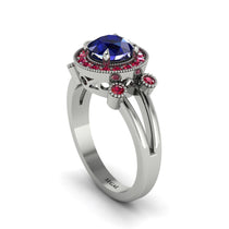 Radiant Sapphire Halo Gold Engagement Ring - Madilyn No. 60 image 1