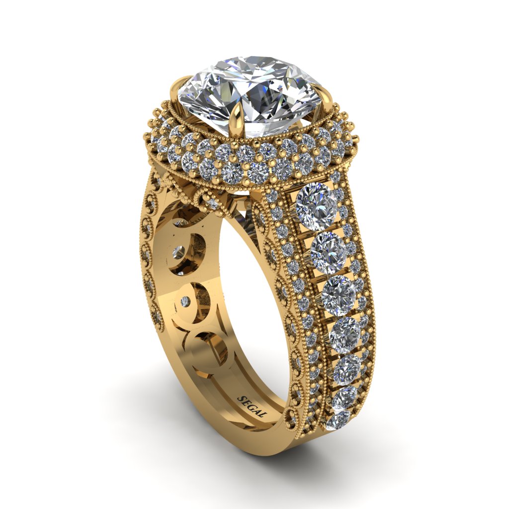 Diamond Radiant Majesty Pave Engagement Ring - Cataleya No. 1