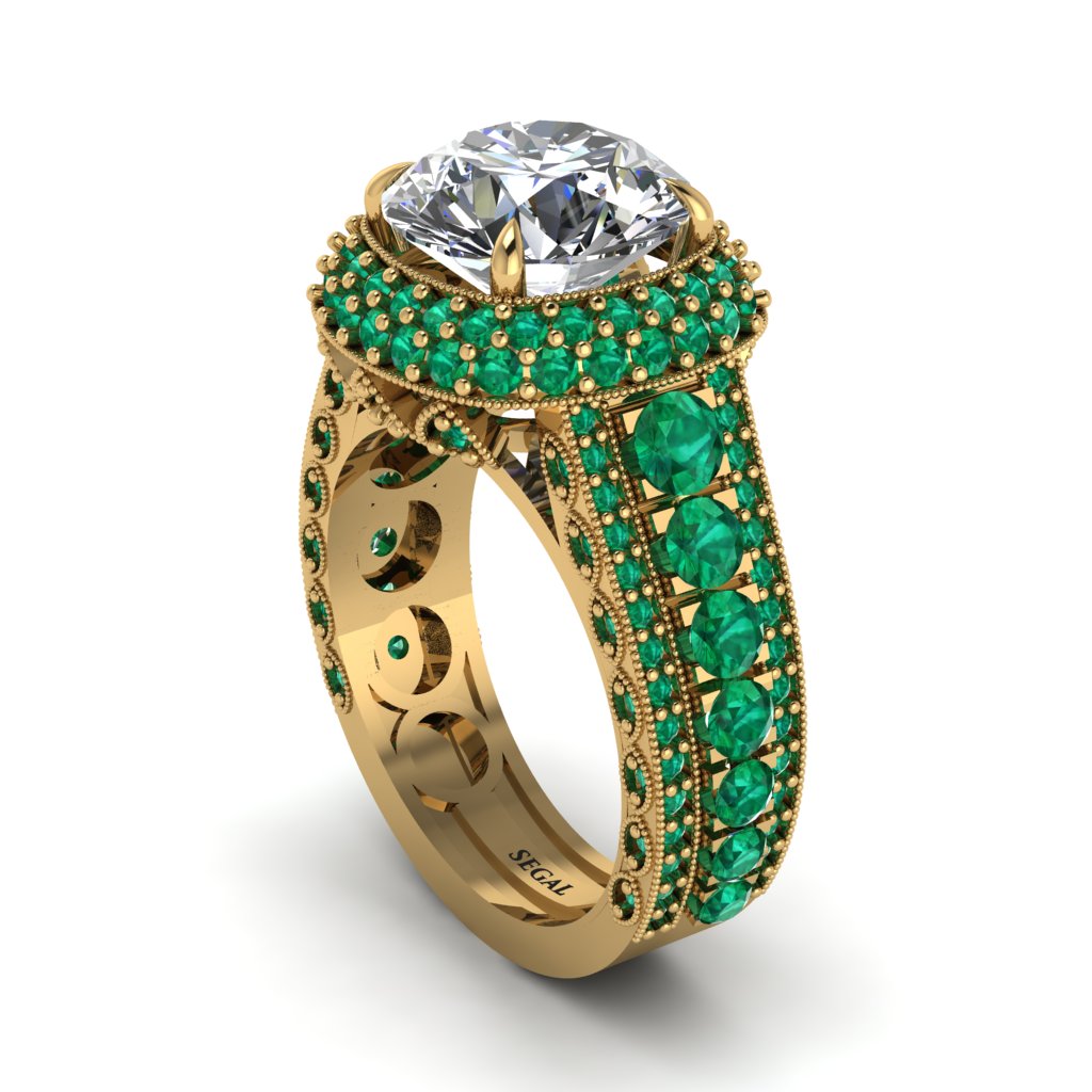 Diamond Radiant Majesty Pave Engagement Ring - Cataleya No. 16