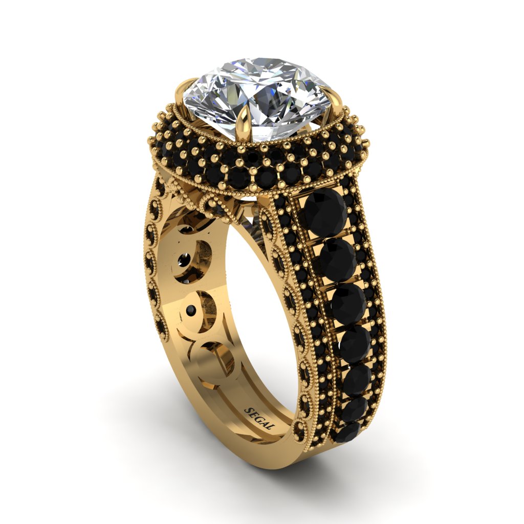 Diamond Radiant Majesty Pave Engagement Ring - Cataleya No. 31