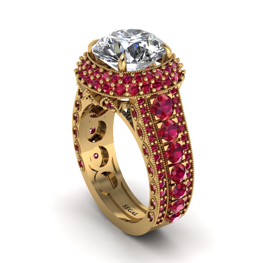 Diamond Radiant Majesty Pave Engagement Ring - Cataleya No. 46