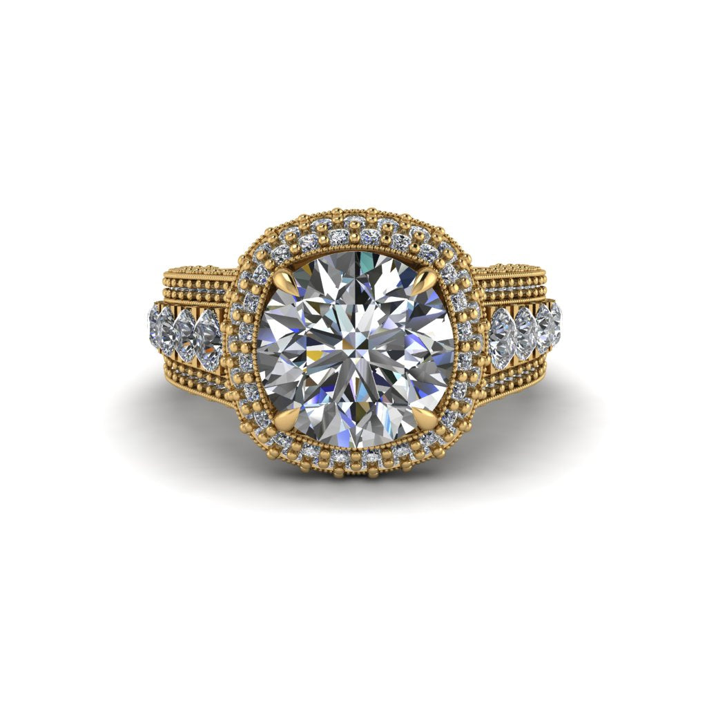 Diamond Radiant Majesty Pave Engagement Ring - Cataleya No. 1