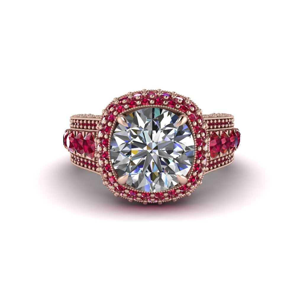 Diamond Radiant Majesty Pave Engagement Ring - Cataleya No. 47