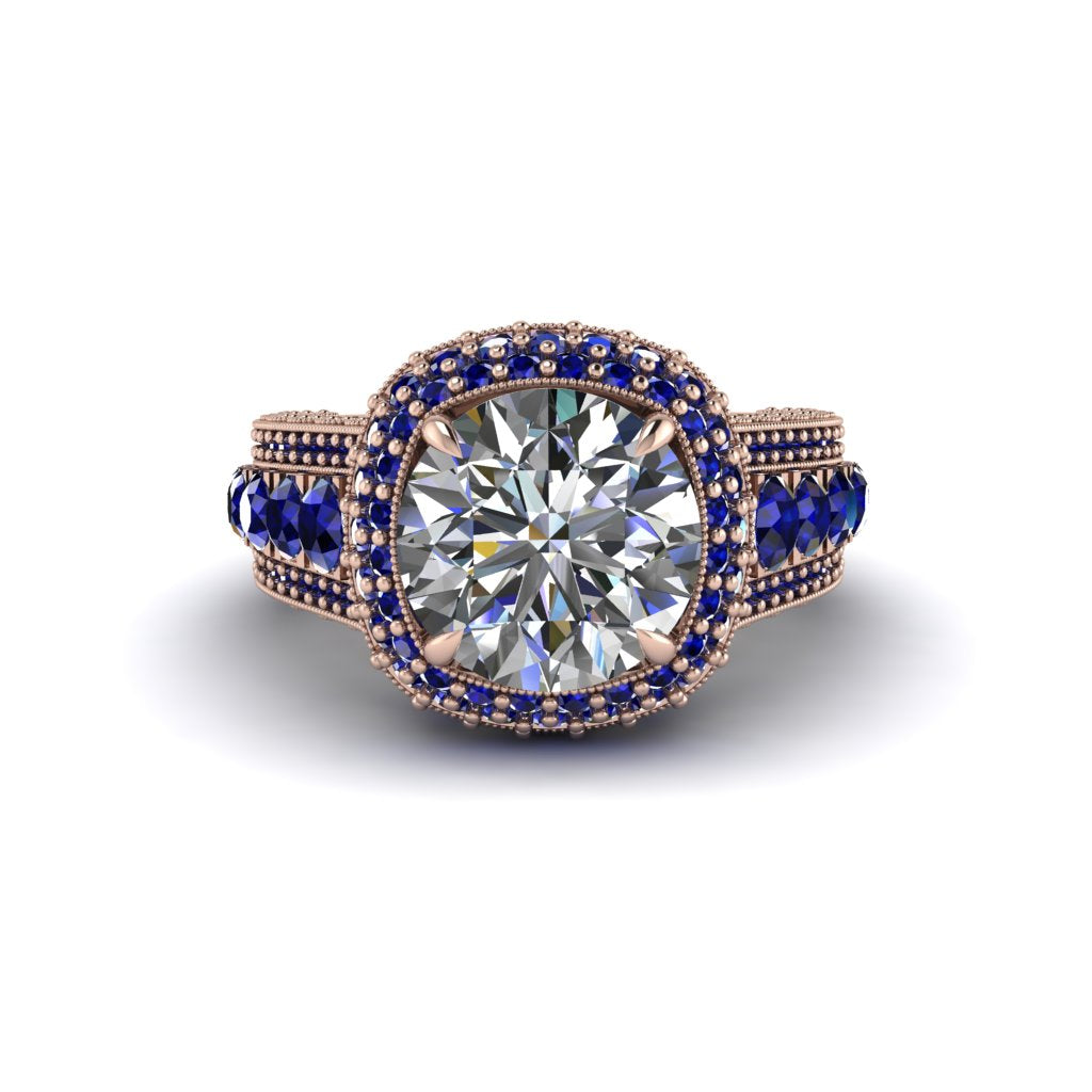 Diamond Radiant Majesty Pave Engagement Ring - Cataleya No. 62