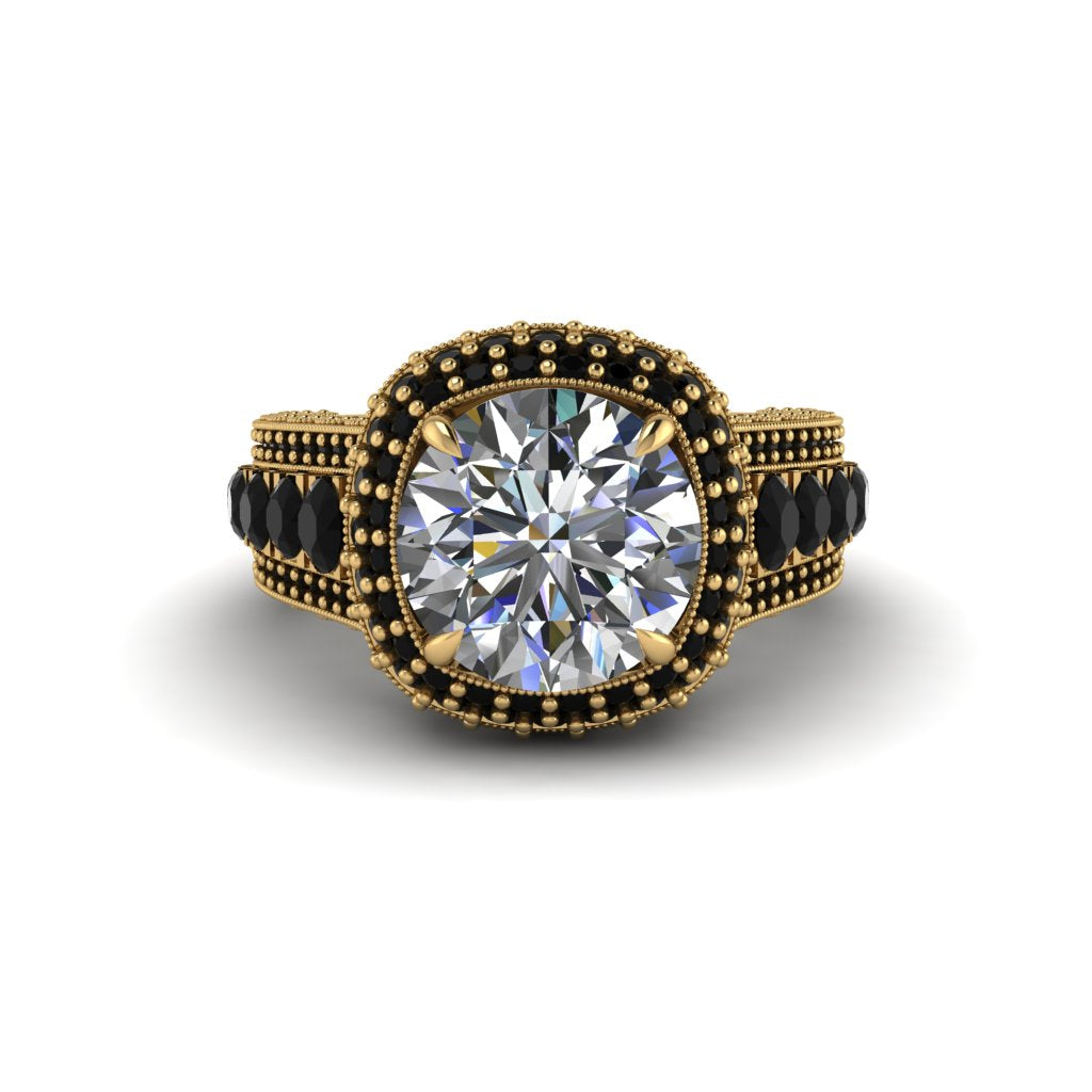 Diamond Radiant Majesty Pave Engagement Ring - Cataleya No. 31