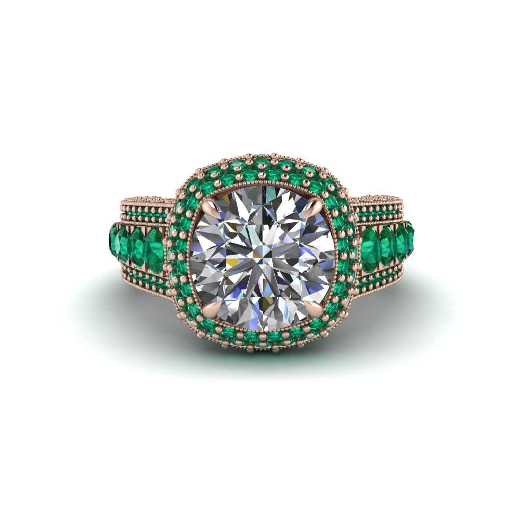 Diamond Radiant Majesty Pave Engagement Ring - Cataleya No. 17