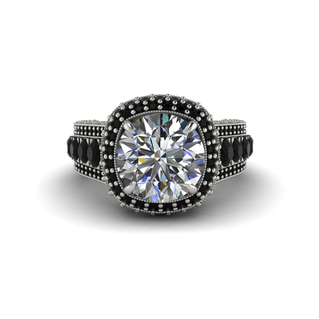 Diamond Radiant Majesty Pave Engagement Ring - Cataleya No. 33