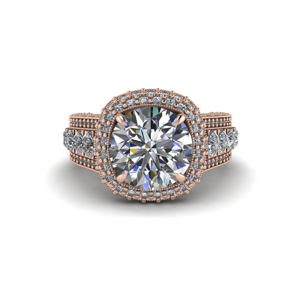 Diamond Radiant Majesty Pave Engagement Ring - Cataleya No. 2