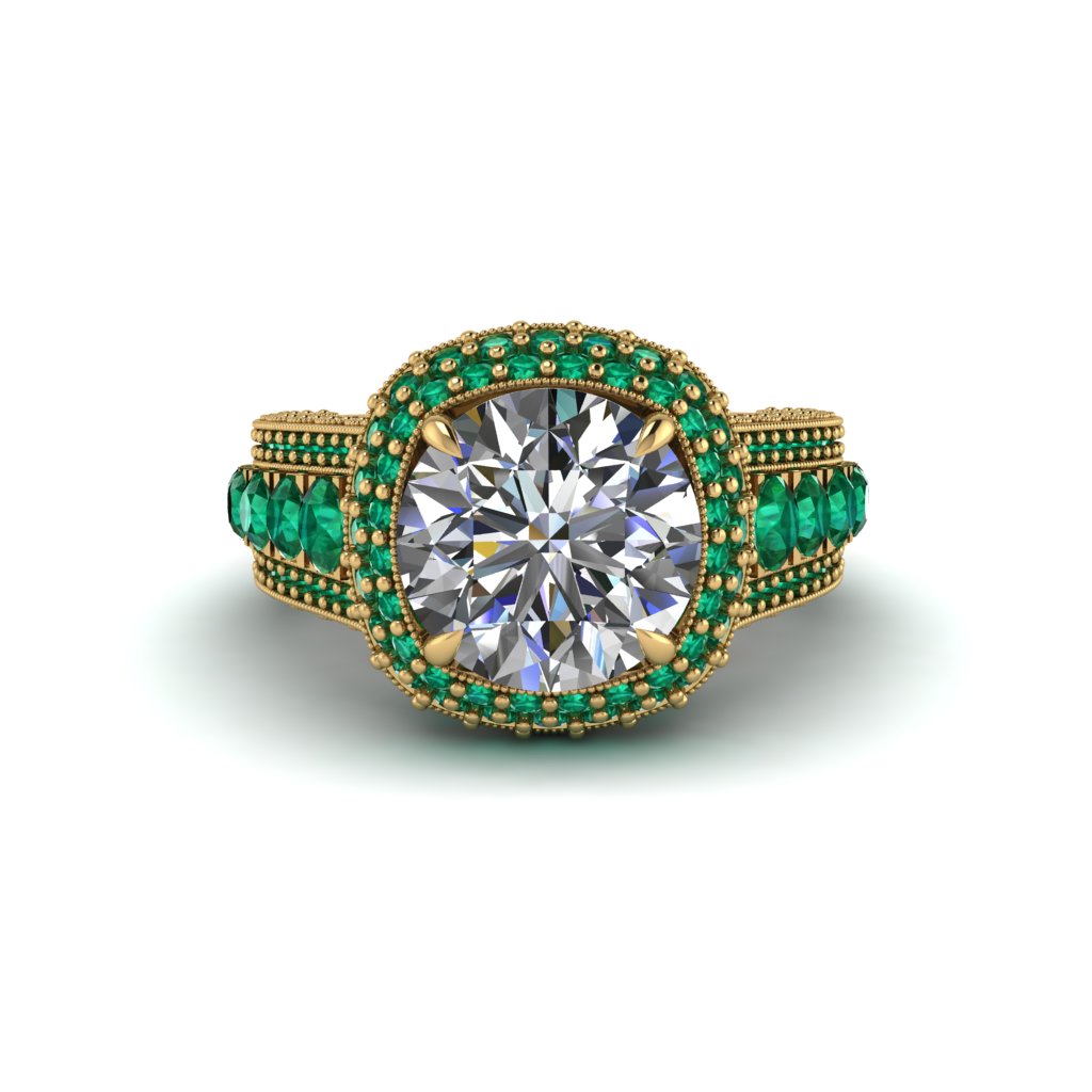 Diamond Radiant Majesty Pave Engagement Ring - Cataleya No. 16