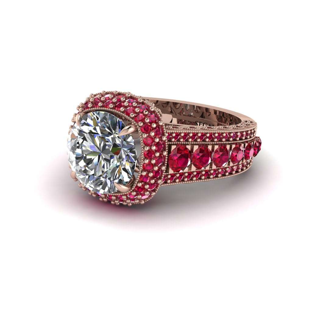 Diamond Radiant Majesty Pave Engagement Ring - Cataleya No. 47