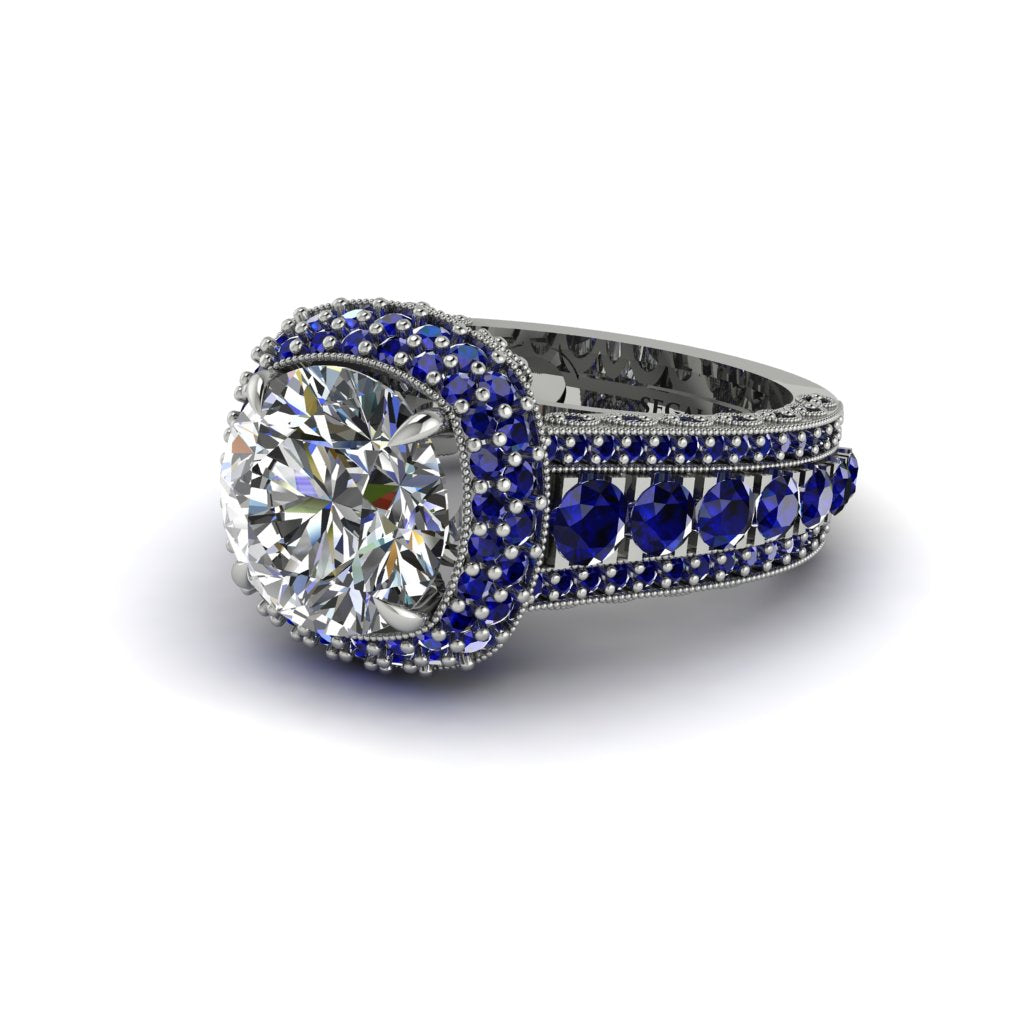 Diamond Radiant Majesty Pave Engagement Ring - Cataleya No. 63