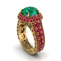Emerald Radiant Majesty Pave Engagement Ring - Cataleya No. 49 image 1