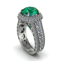 Emerald Radiant Majesty Pave Engagement Ring - Cataleya No. 6 image 1